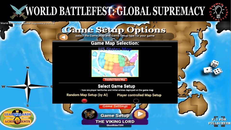 World Battlefest - Game Map Setup Type Menu