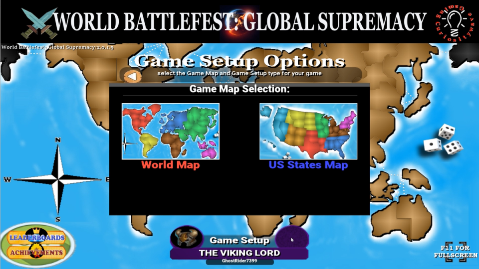 World Battlefest - Game Map Type Setup Menu